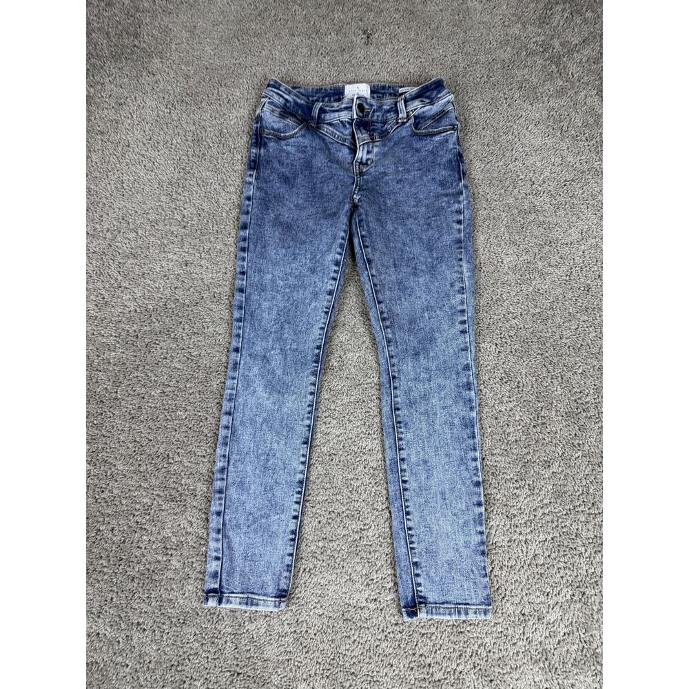 True Craft Jeans Womens 2 Blue Mid Rise Skinny Ankle Stretch Denim Light Wash